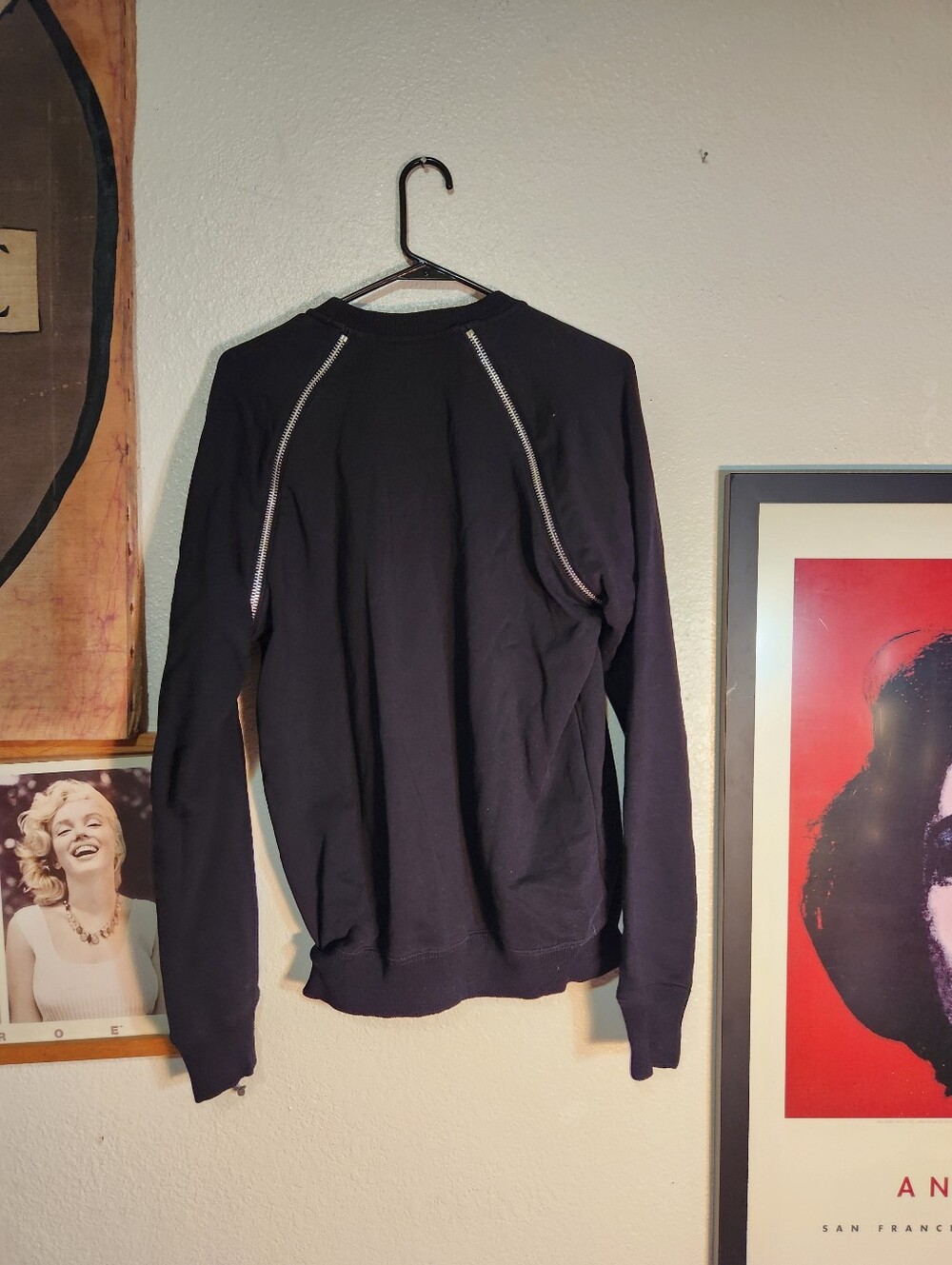 Diesel Men's Black Zip-Accent Crewneck Sweater - Picture 4 of 4
